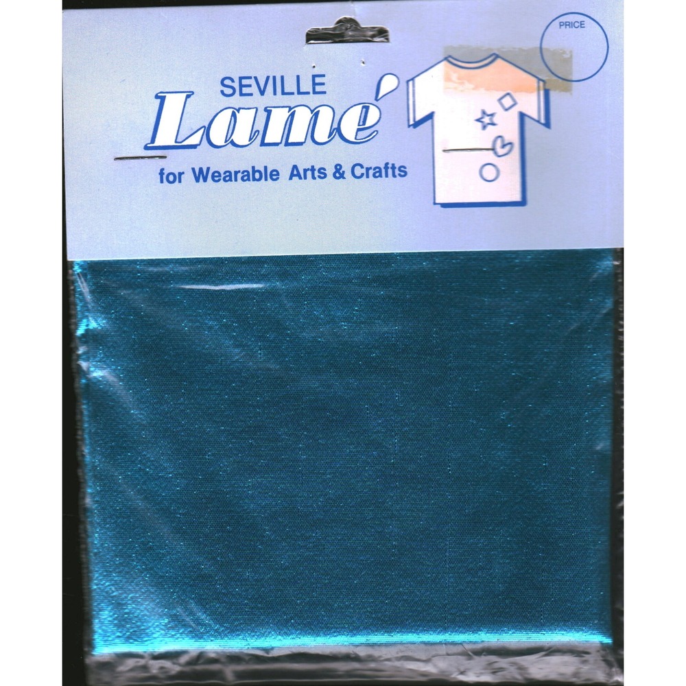 Seville Lame Teal Blue Metallic Fabric for Wearable Arts Crafts 8.5in x 36in NEW